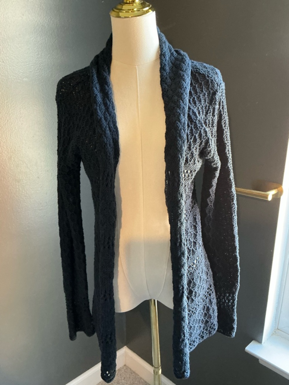 Wooden Ships Navy Open Front Cardigan, M/L